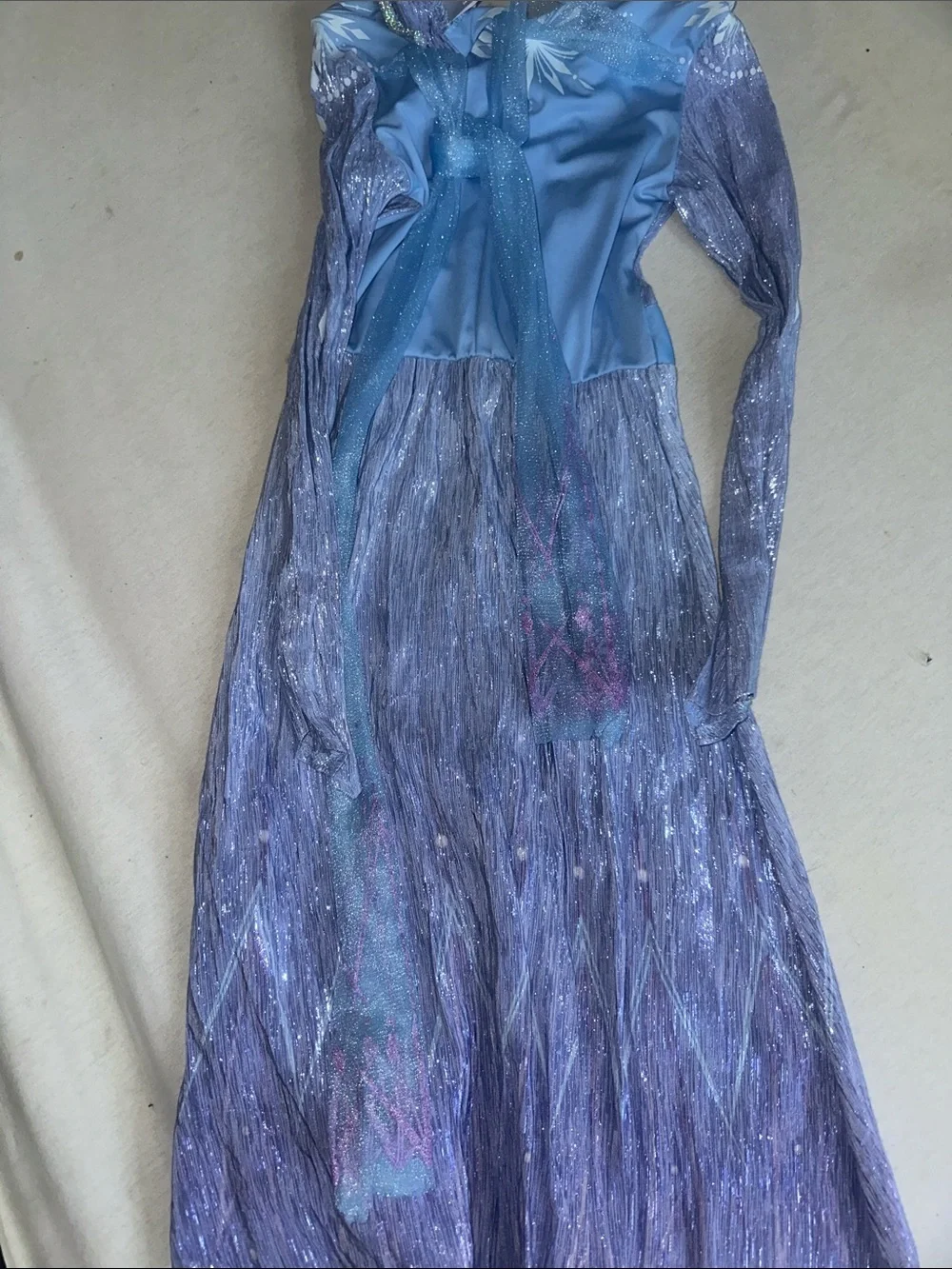 Kids OS Sparkly Lavender Princess Dress with Blue Accents - Picture 3 of 3
